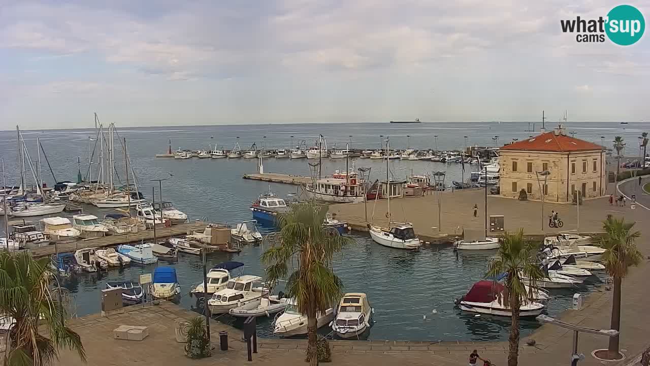 Webcam Koper – Panorama de la marina et de la promenade depuis le Grand Hotel Koper