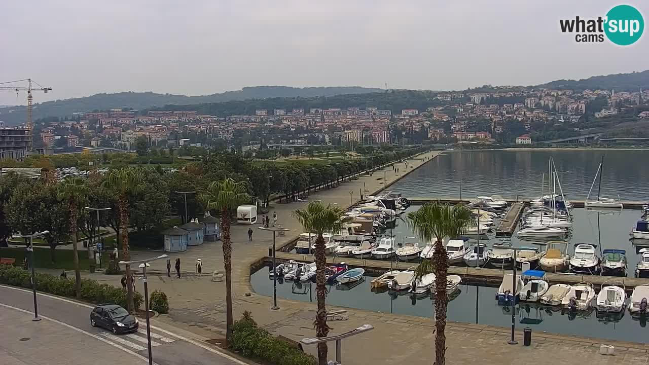 Webcam Koper – Panorama of the marina and promenade from the Grand Hotel Koper