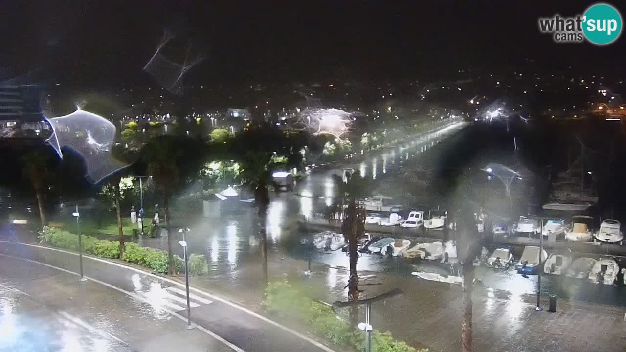 Webcam Koper – Panorama des Jachthafens und der Promenade vom Hotel Grand Koper