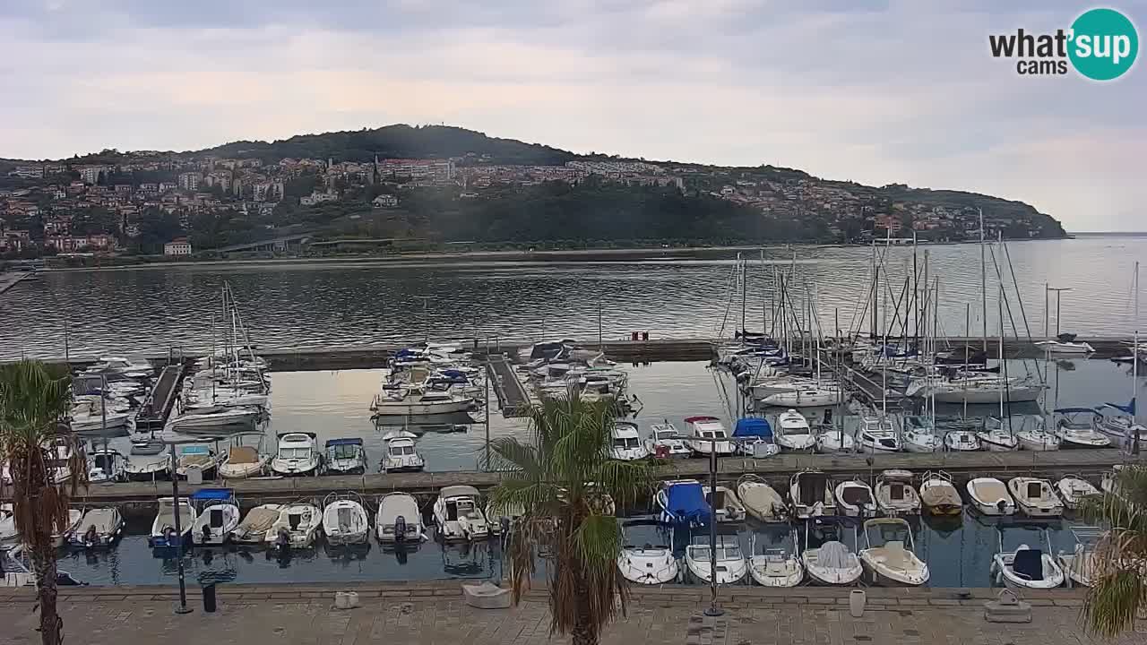 Webcam Koper – Panorama de la marina et de la promenade depuis le Grand Hotel Koper