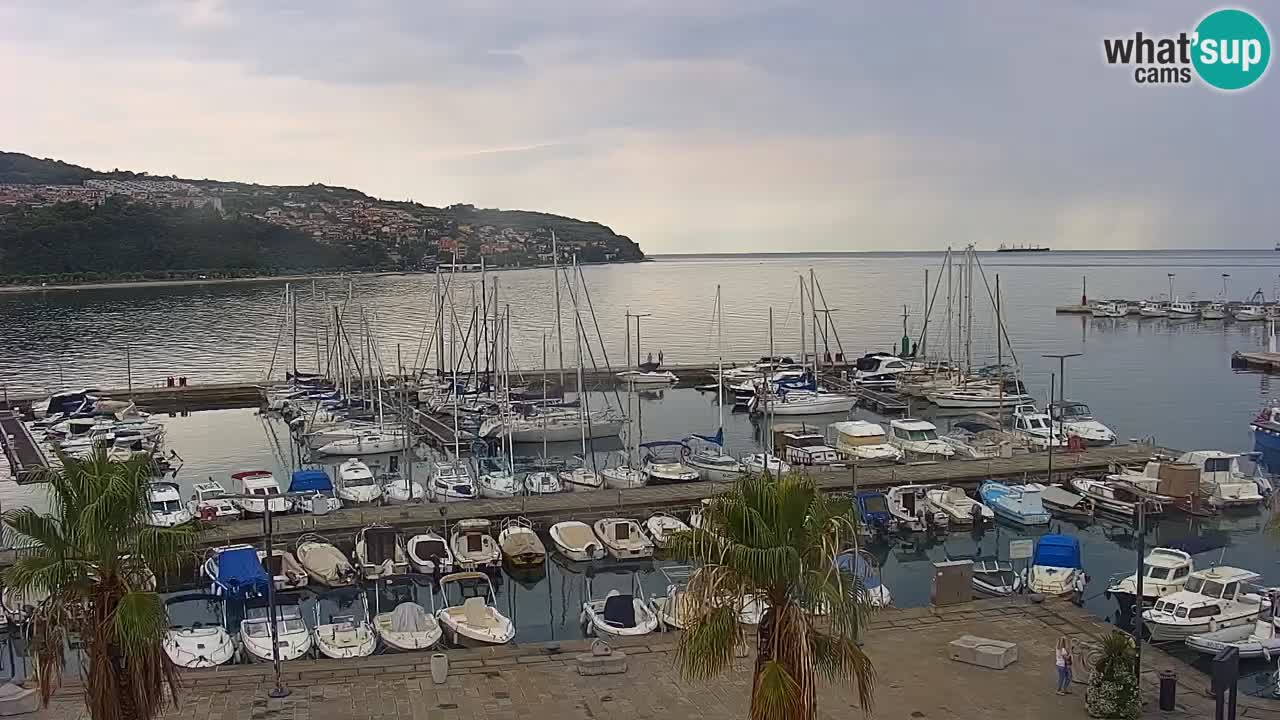 Webcam Koper – Panorama of the marina and promenade from the Grand Hotel Koper