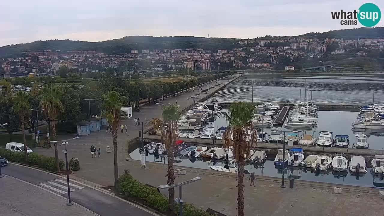 Webcam Koper – Panorama of the marina and promenade from the Grand Hotel Koper