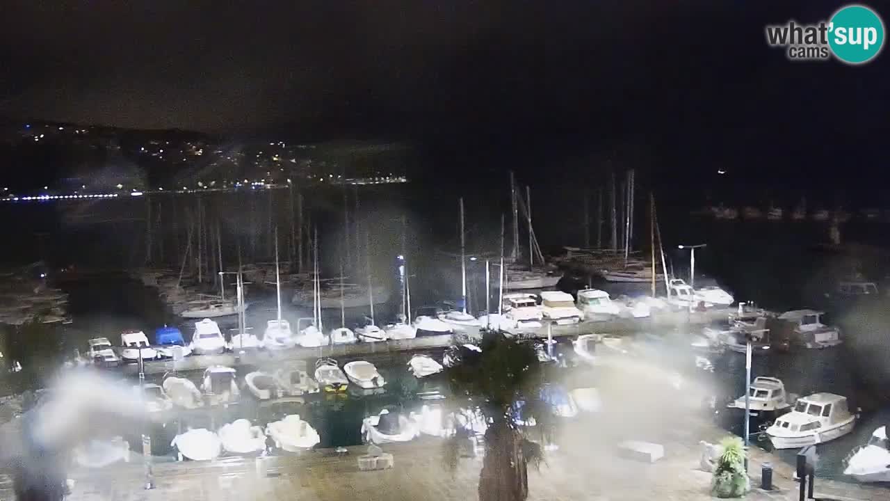 Webcam Koper – Panorama des Jachthafens und der Promenade vom Hotel Grand Koper