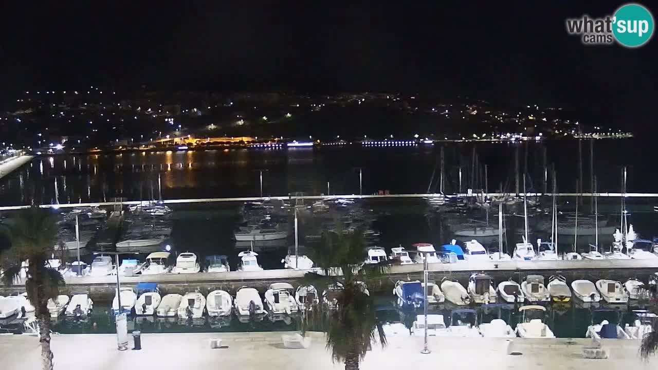 Webcam Koper – Panorama of the marina and promenade from the Grand Hotel Koper