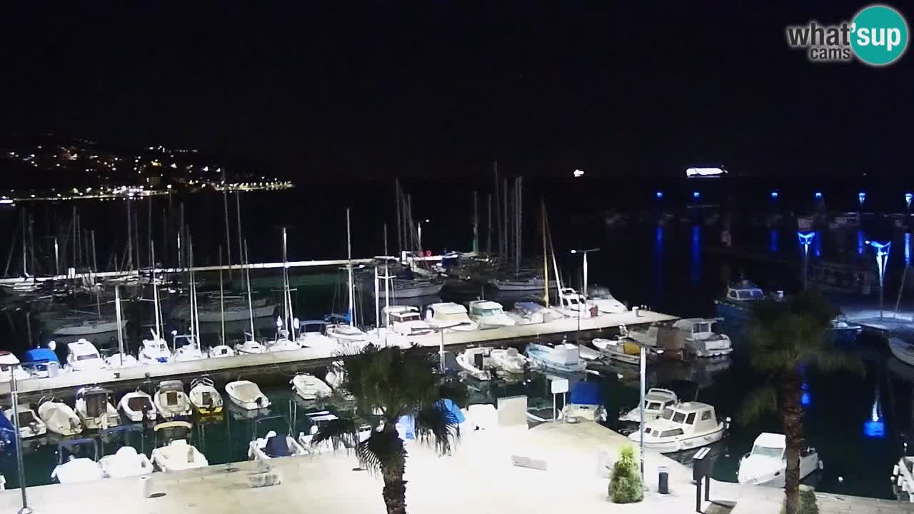 Webcam Koper – Panorama des Jachthafens und der Promenade vom Hotel Grand Koper