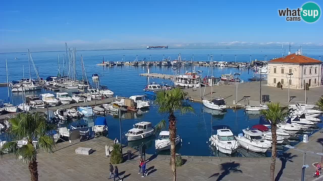 Webcam Koper – Panorama of the marina and promenade from the Grand Hotel Koper