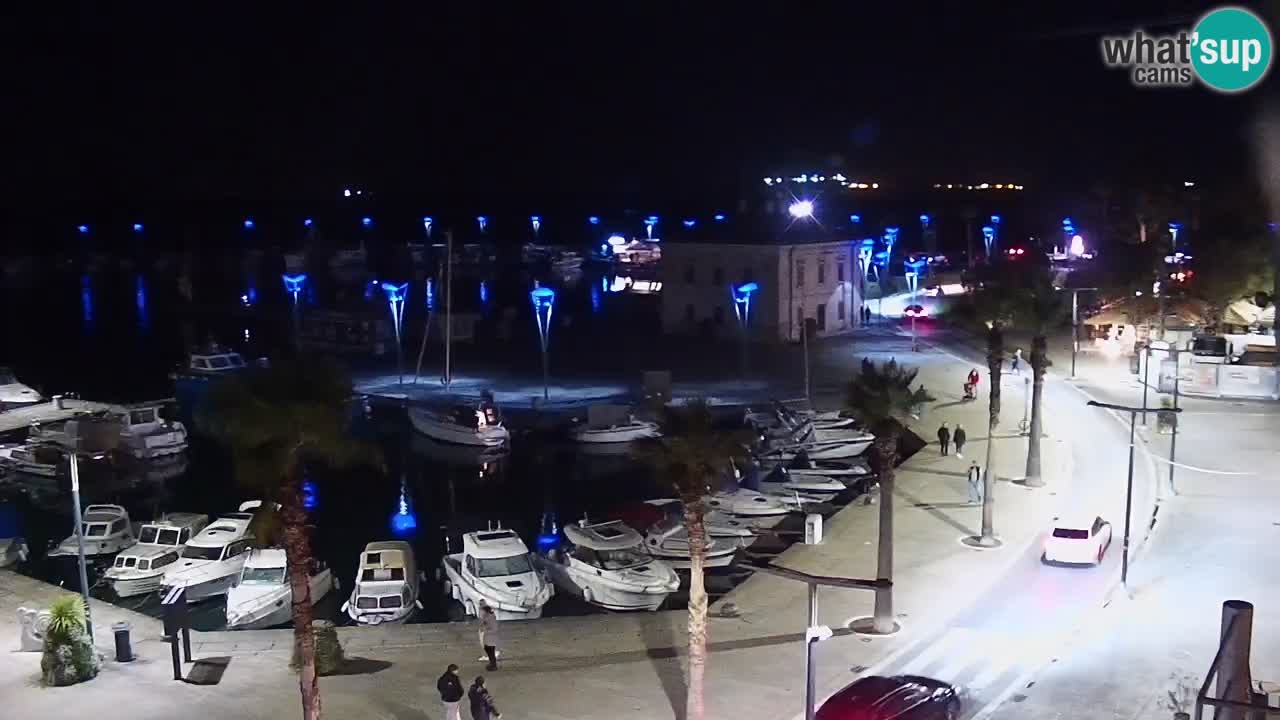 Webcam Koper – Panorama des Jachthafens und der Promenade vom Hotel Grand Koper