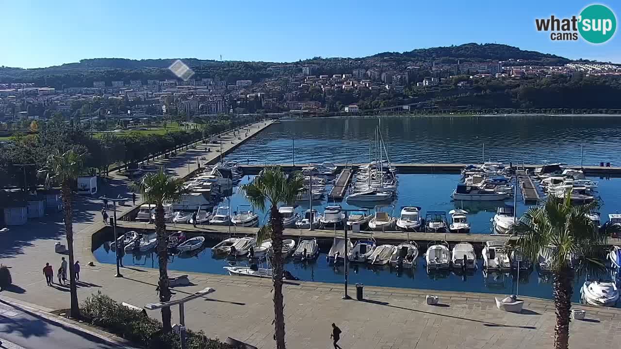 Webcam Koper – Panorama de la marina et de la promenade depuis le Grand Hotel Koper