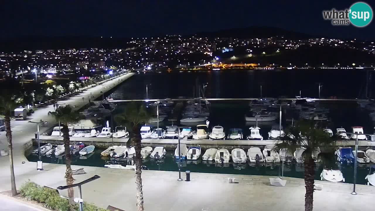 Webcam Koper – Panorama des Jachthafens und der Promenade vom Hotel Grand Koper