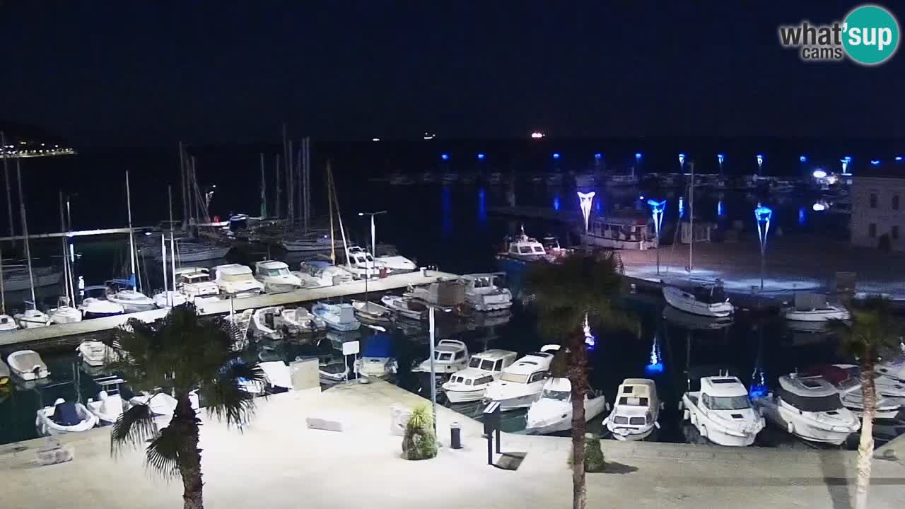 Webcam Koper – Panorama des Jachthafens und der Promenade vom Hotel Grand Koper