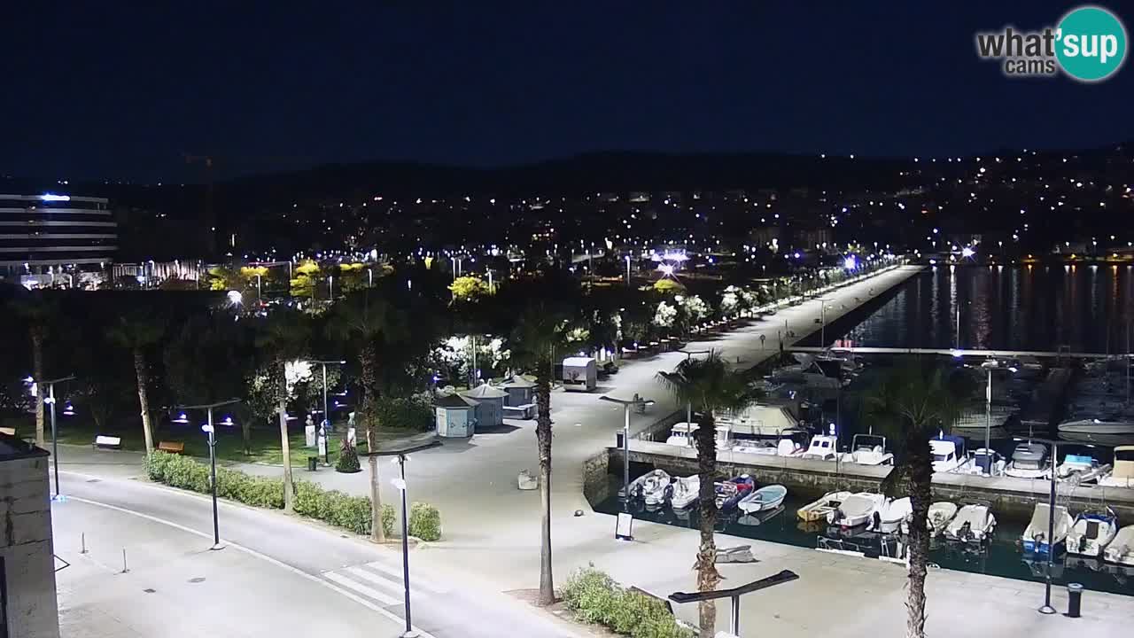 Webcam Koper – Panorama des Jachthafens und der Promenade vom Hotel Grand Koper