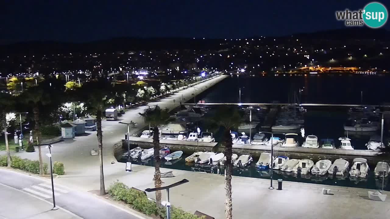 Webcam Koper – Panorama des Jachthafens und der Promenade vom Hotel Grand Koper