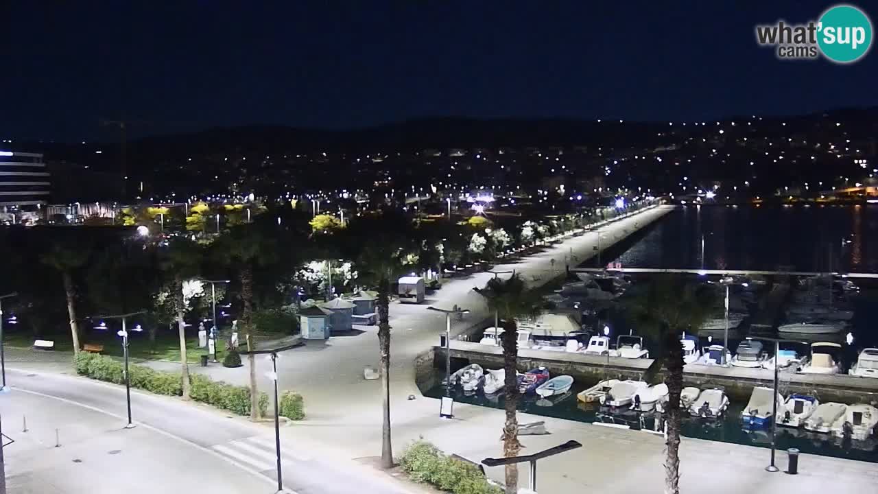 Webcam Koper – Panorama des Jachthafens und der Promenade vom Hotel Grand Koper