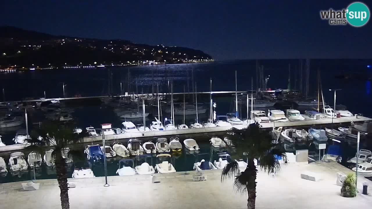 Webcam Koper – Panorama des Jachthafens und der Promenade vom Hotel Grand Koper