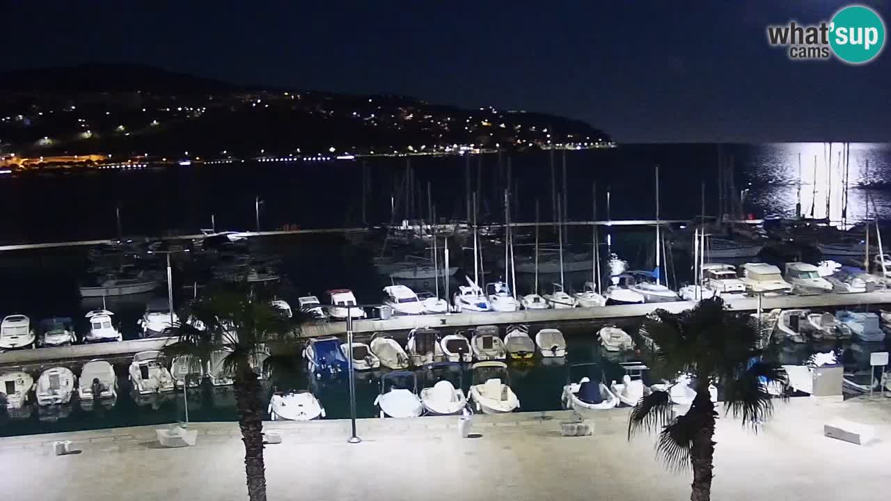 Webcam Koper – Panorama of the marina and promenade from the Grand Hotel Koper