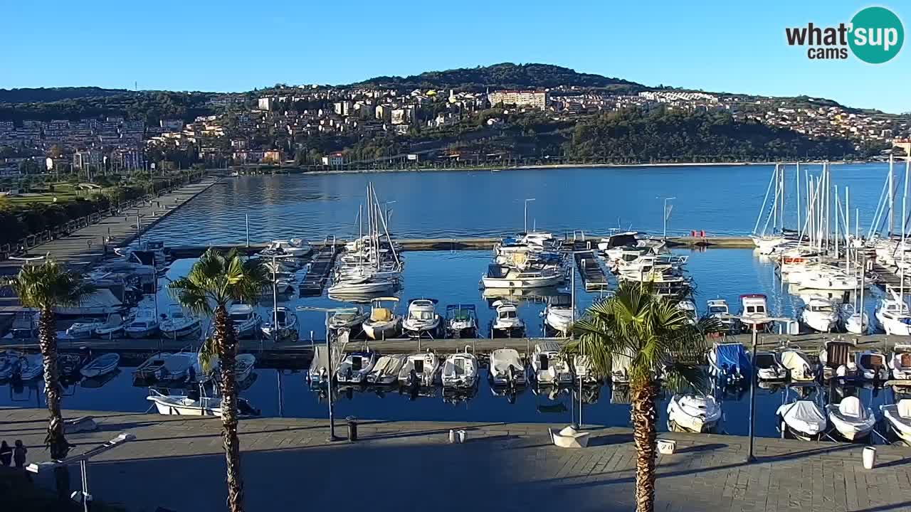 Spletna kamera Koper – Panorama na marino in promenado s Hotela Grand Koper