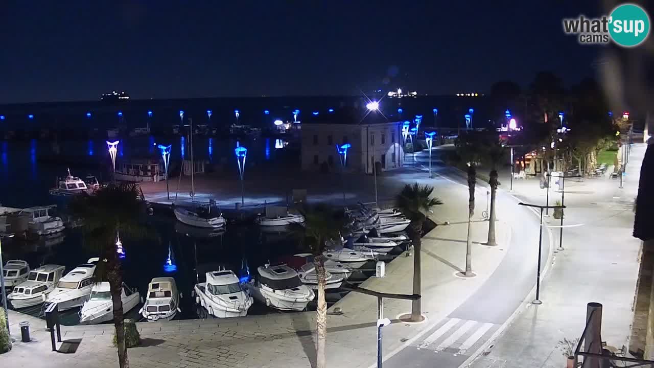 Webcam Koper – Panorama des Jachthafens und der Promenade vom Hotel Grand Koper