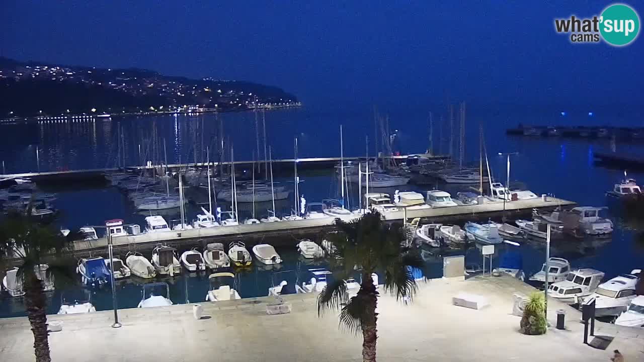 Webcam Koper – Panorama of the marina and promenade from the Grand Hotel Koper