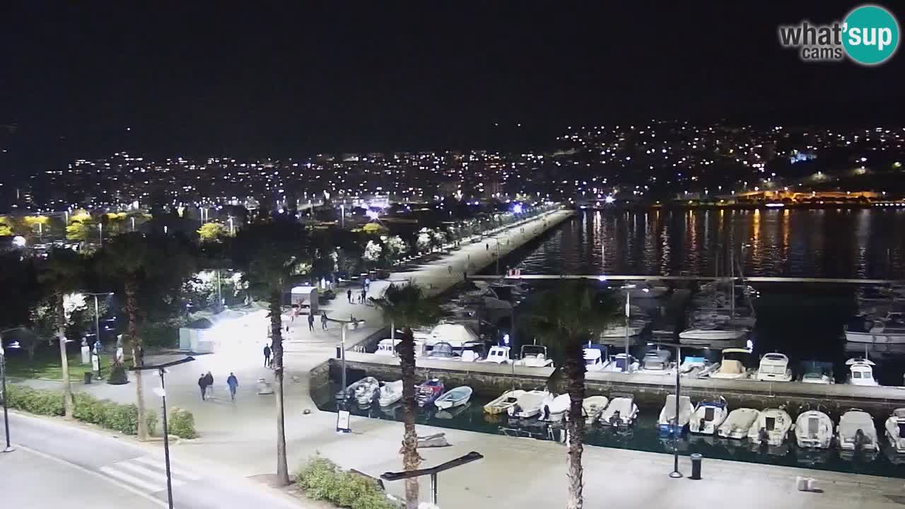 Webcam Koper – Panorama des Jachthafens und der Promenade vom Hotel Grand Koper