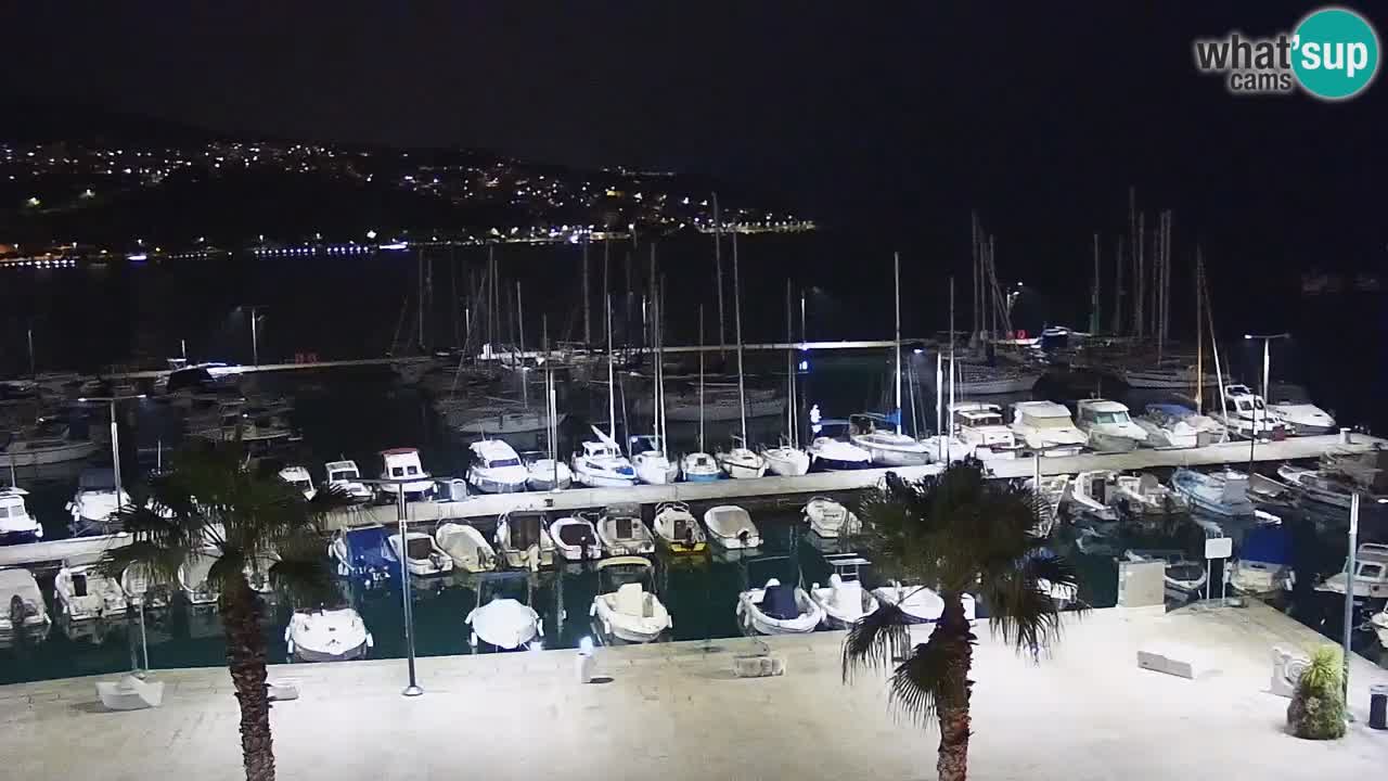 Webcam Koper – Panorama des Jachthafens und der Promenade vom Hotel Grand Koper