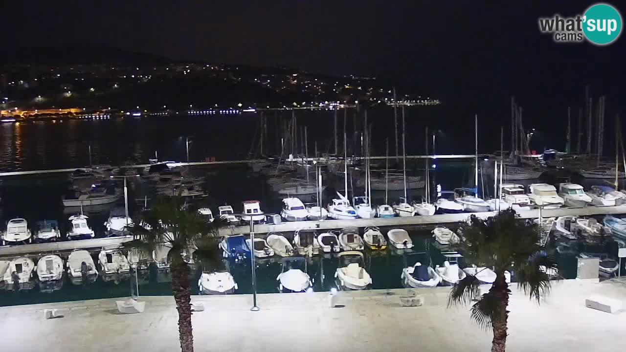 Webcam Koper – Panorama des Jachthafens und der Promenade vom Hotel Grand Koper