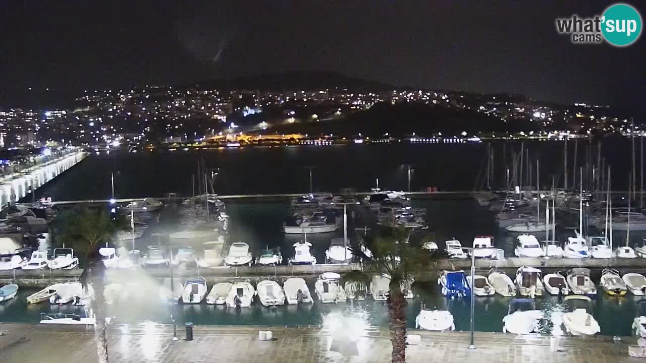 Webcam Koper – Panorama des Jachthafens und der Promenade vom Hotel Grand Koper