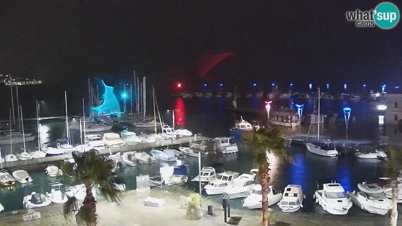 Camera en vivo Koper – puerto deportivo y paseo marítimo desde el Hotel Grand Koper