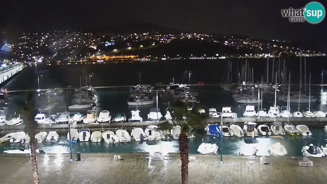 Webcam Koper – Panorama des Jachthafens und der Promenade vom Hotel Grand Koper