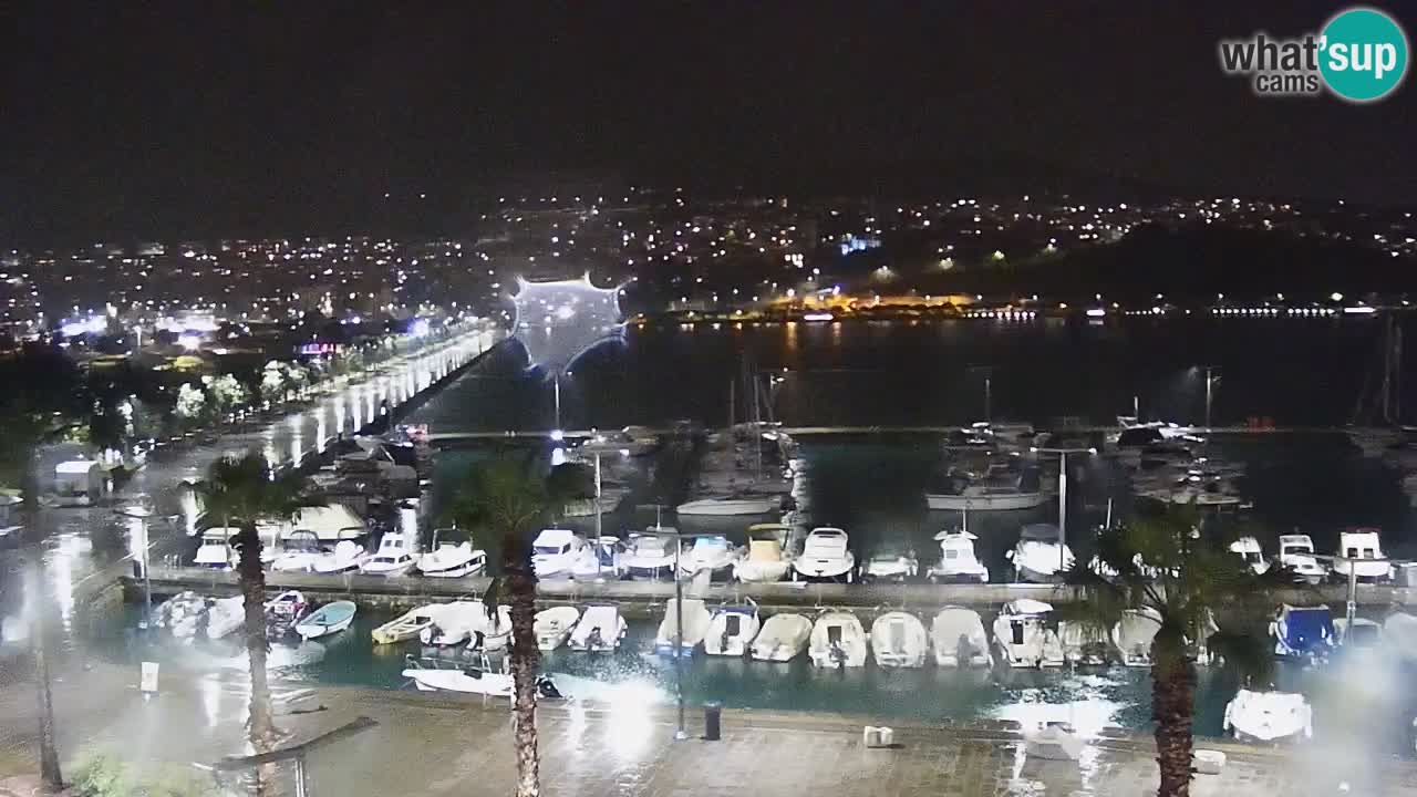 Webcam Koper – Panorama des Jachthafens und der Promenade vom Hotel Grand Koper