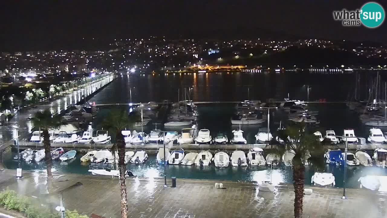 Webcam Koper – Panorama des Jachthafens und der Promenade vom Hotel Grand Koper