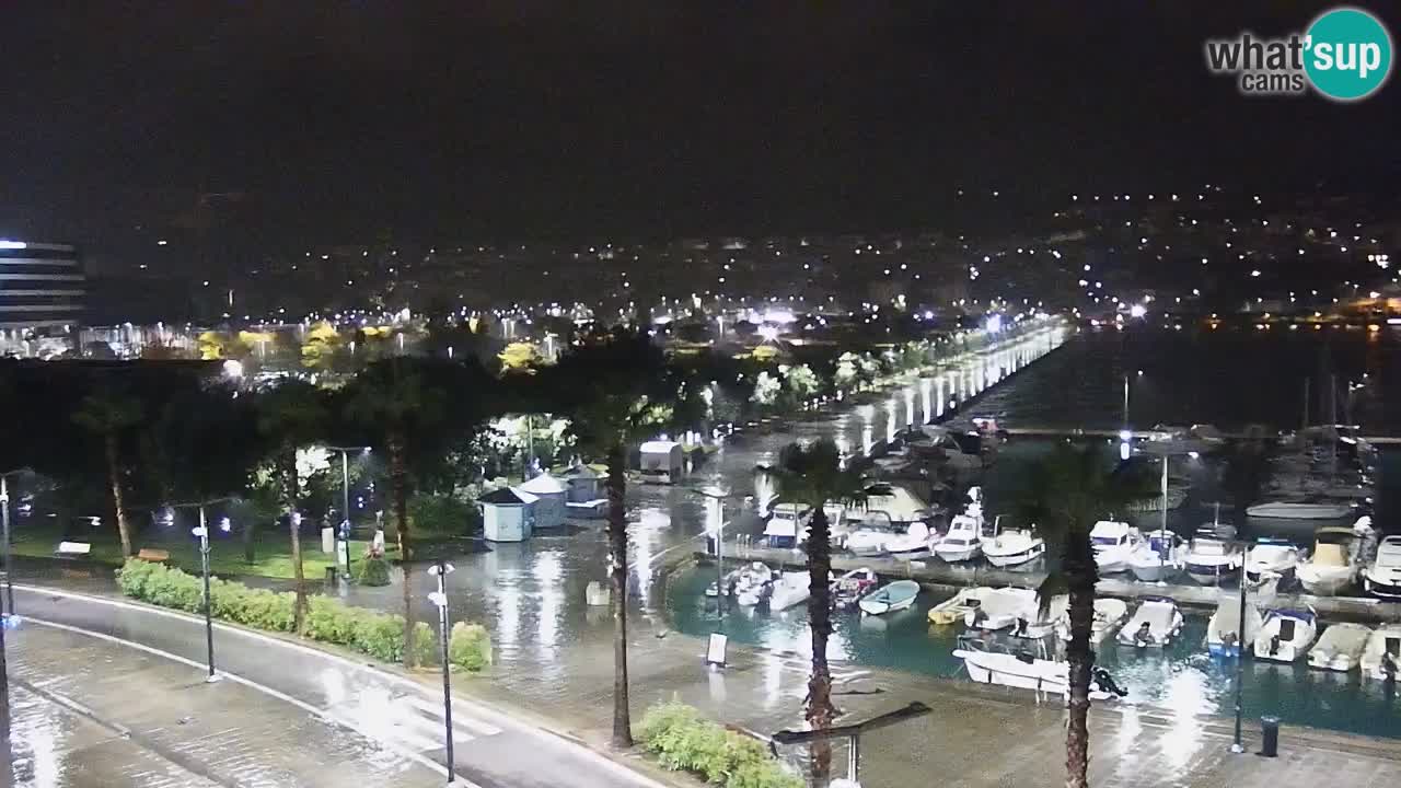 Webcam Koper – Panorama des Jachthafens und der Promenade vom Hotel Grand Koper