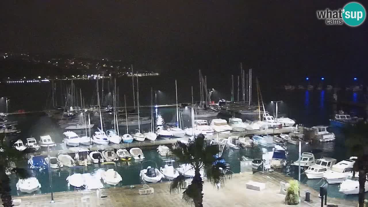 Webcam Koper – Panorama des Jachthafens und der Promenade vom Hotel Grand Koper