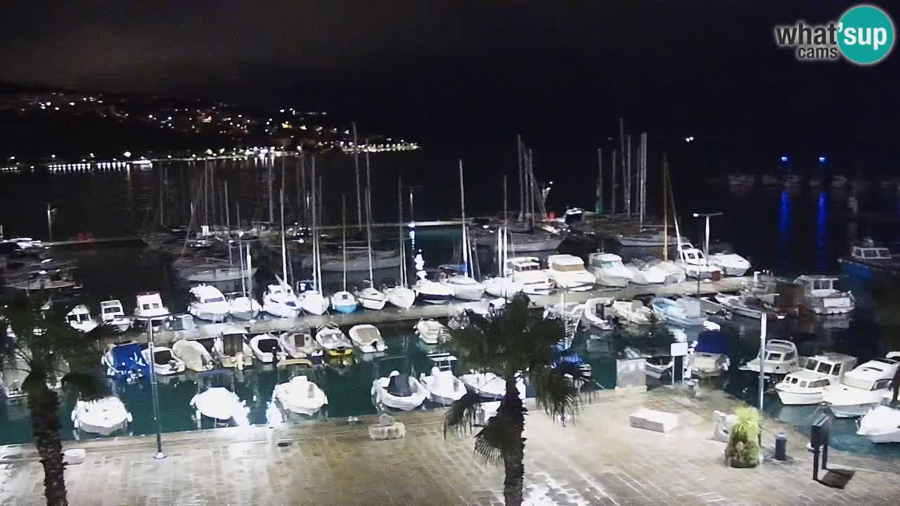 Webcam Koper – Panorama des Jachthafens und der Promenade vom Hotel Grand Koper