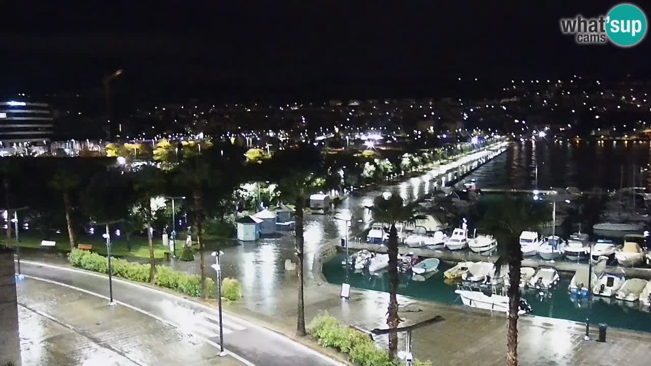 Webcam Koper – Panorama des Jachthafens und der Promenade vom Hotel Grand Koper