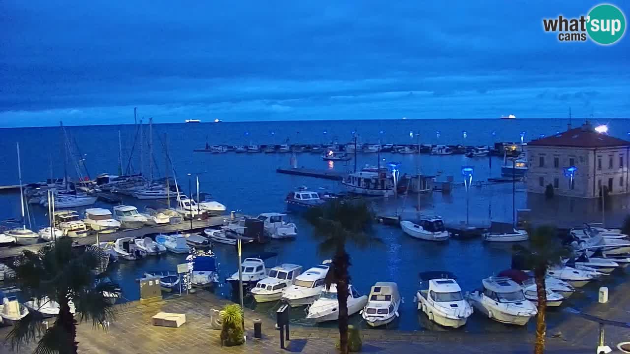 Camera en vivo Koper – puerto deportivo y paseo marítimo desde el Hotel Grand Koper