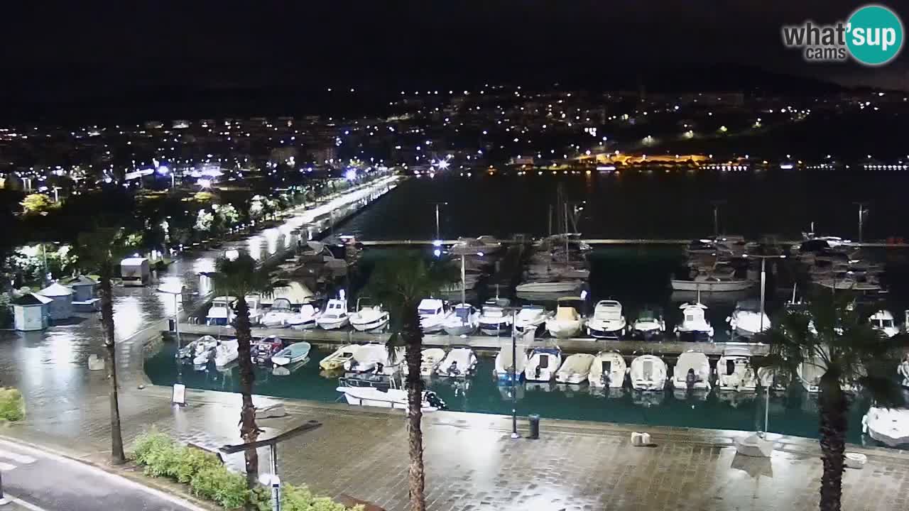 Webcam Koper – Panorama des Jachthafens und der Promenade vom Hotel Grand Koper