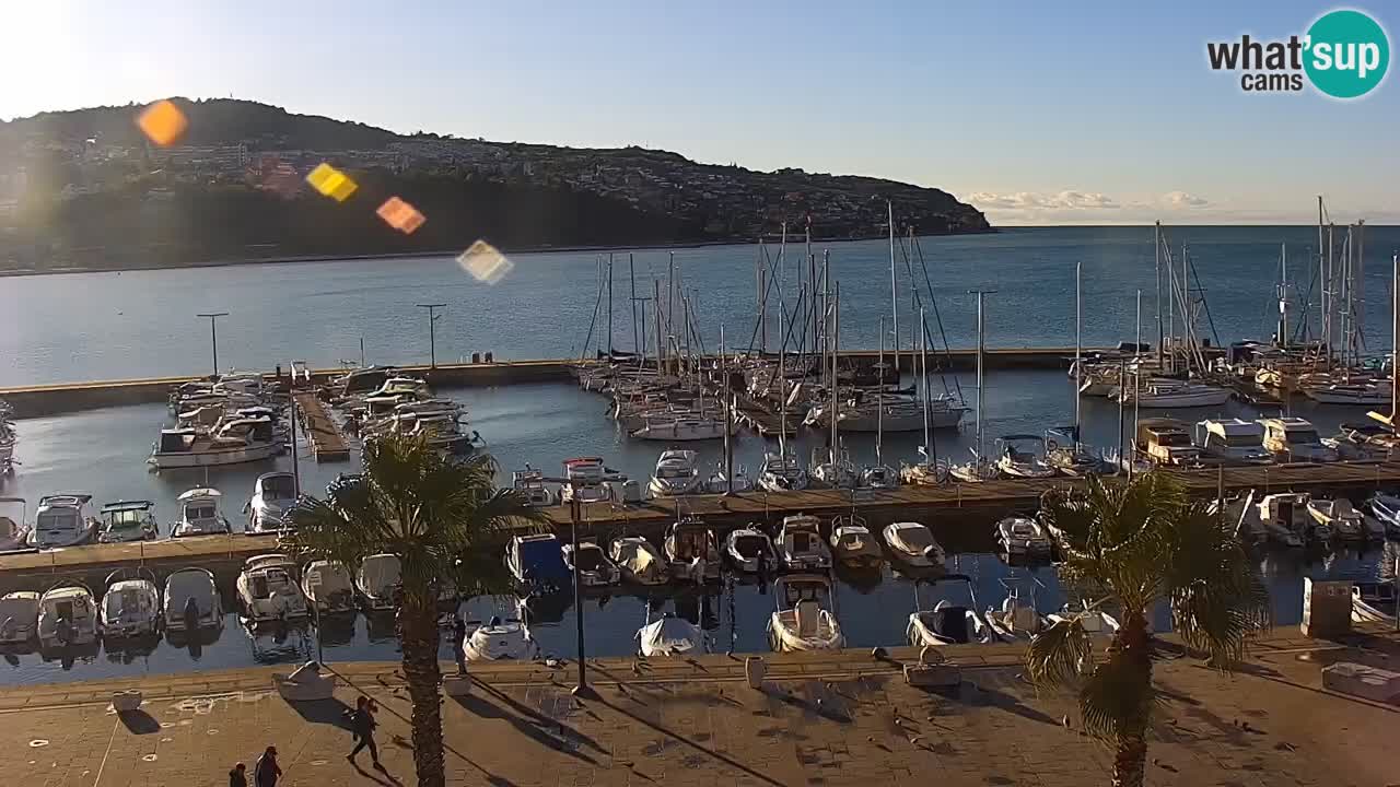 Camera en vivo Koper – puerto deportivo y paseo marítimo desde el Hotel Grand Koper