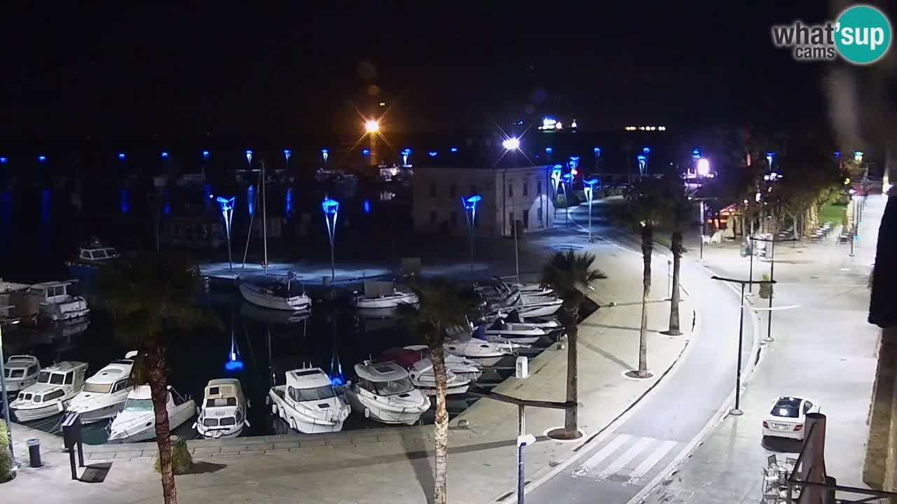 Webcam Koper – Panorama des Jachthafens und der Promenade vom Hotel Grand Koper