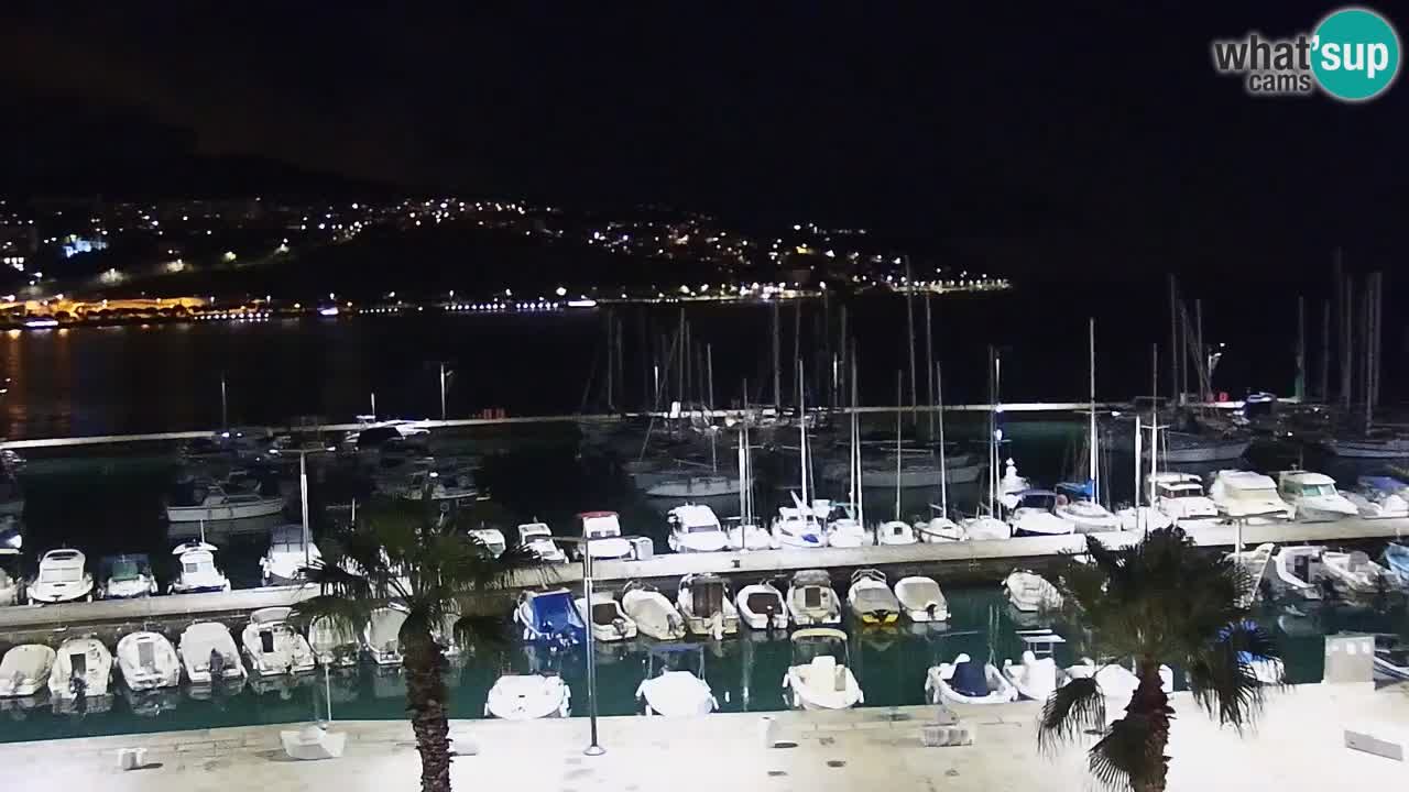 Webcam Koper – Panorama des Jachthafens und der Promenade vom Hotel Grand Koper