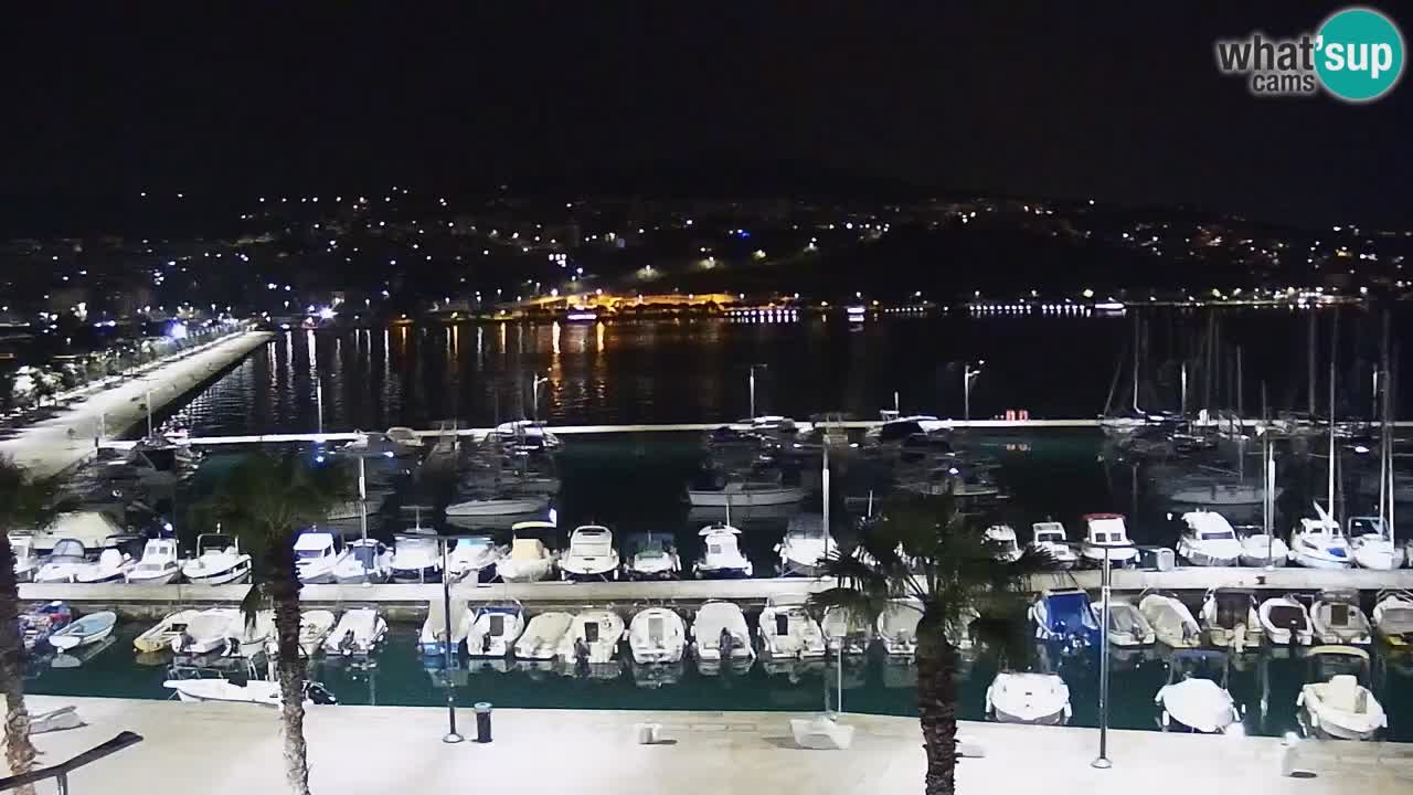 Webcam Koper – Panorama des Jachthafens und der Promenade vom Hotel Grand Koper