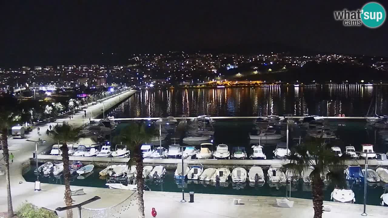 Webcam Koper – Panorama des Jachthafens und der Promenade vom Hotel Grand Koper