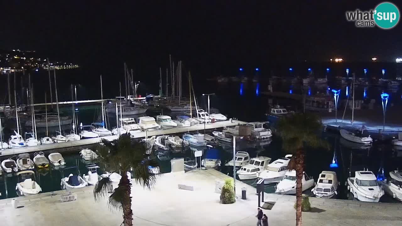 Webcam Koper – Panorama des Jachthafens und der Promenade vom Hotel Grand Koper