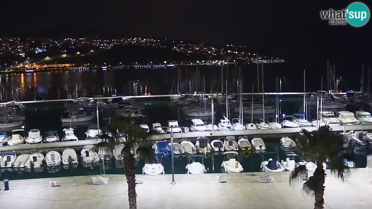 Webcam Koper – Panorama des Jachthafens und der Promenade vom Hotel Grand Koper