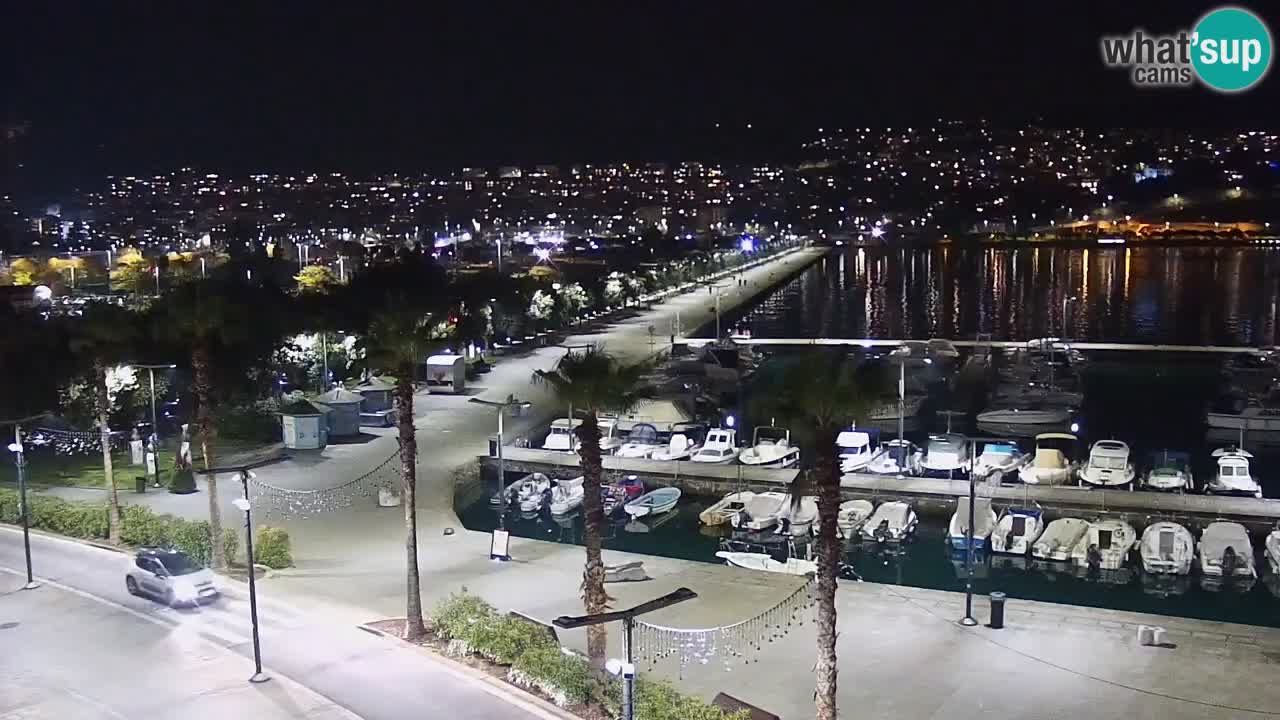 Webcam Koper – Panorama des Jachthafens und der Promenade vom Hotel Grand Koper