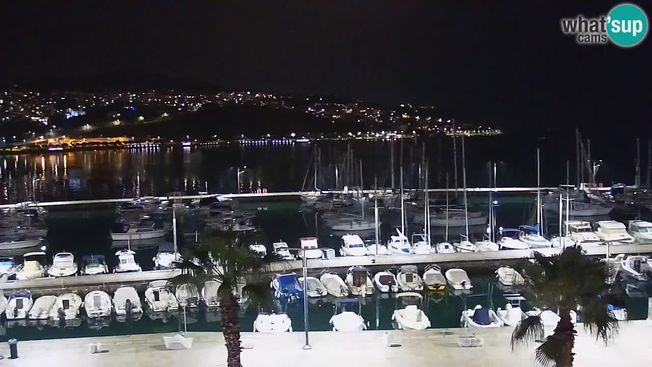 Webcam Koper – Panorama des Jachthafens und der Promenade vom Hotel Grand Koper