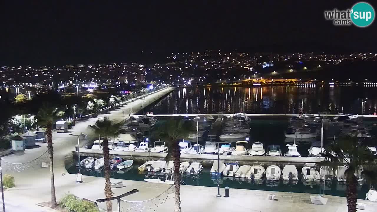 Webcam Koper – Panorama des Jachthafens und der Promenade vom Hotel Grand Koper