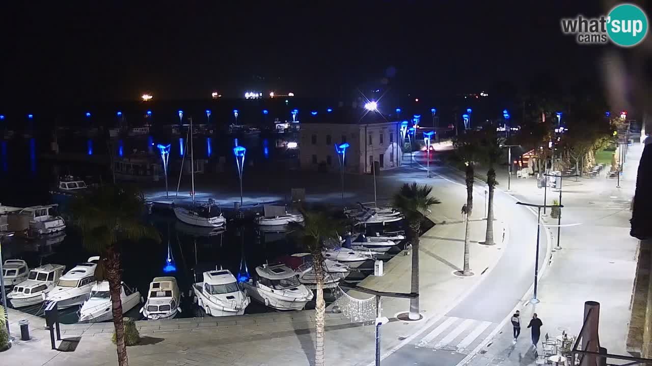 Webcam Koper – Panorama des Jachthafens und der Promenade vom Hotel Grand Koper