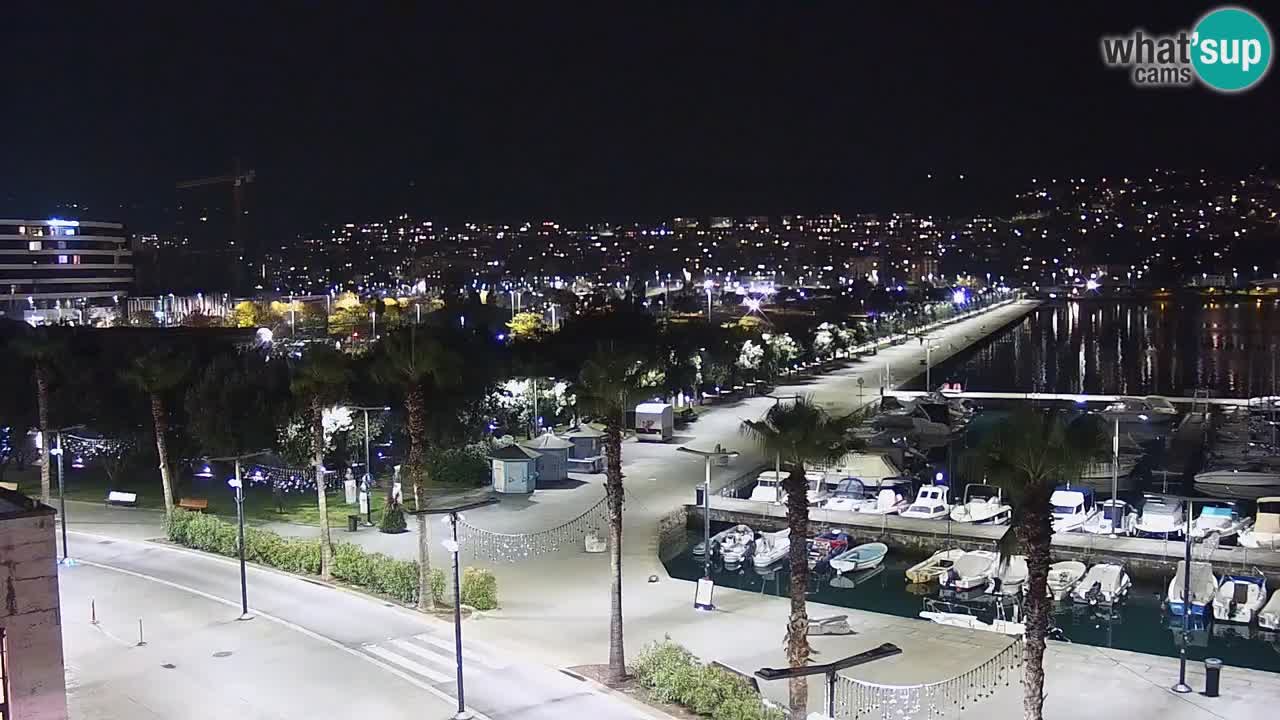 Webcam Koper – Panorama des Jachthafens und der Promenade vom Hotel Grand Koper