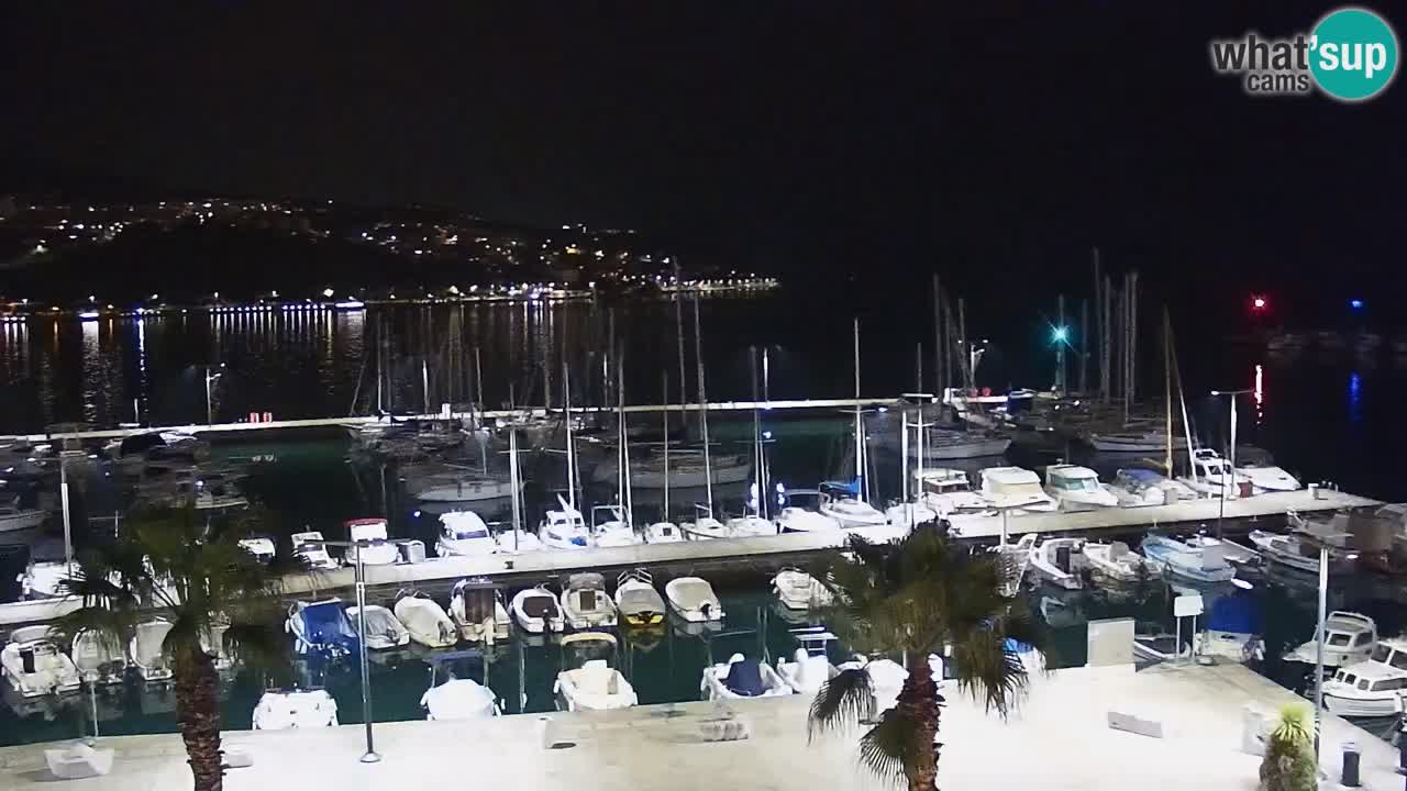 Webcam Koper – Panorama des Jachthafens und der Promenade vom Hotel Grand Koper