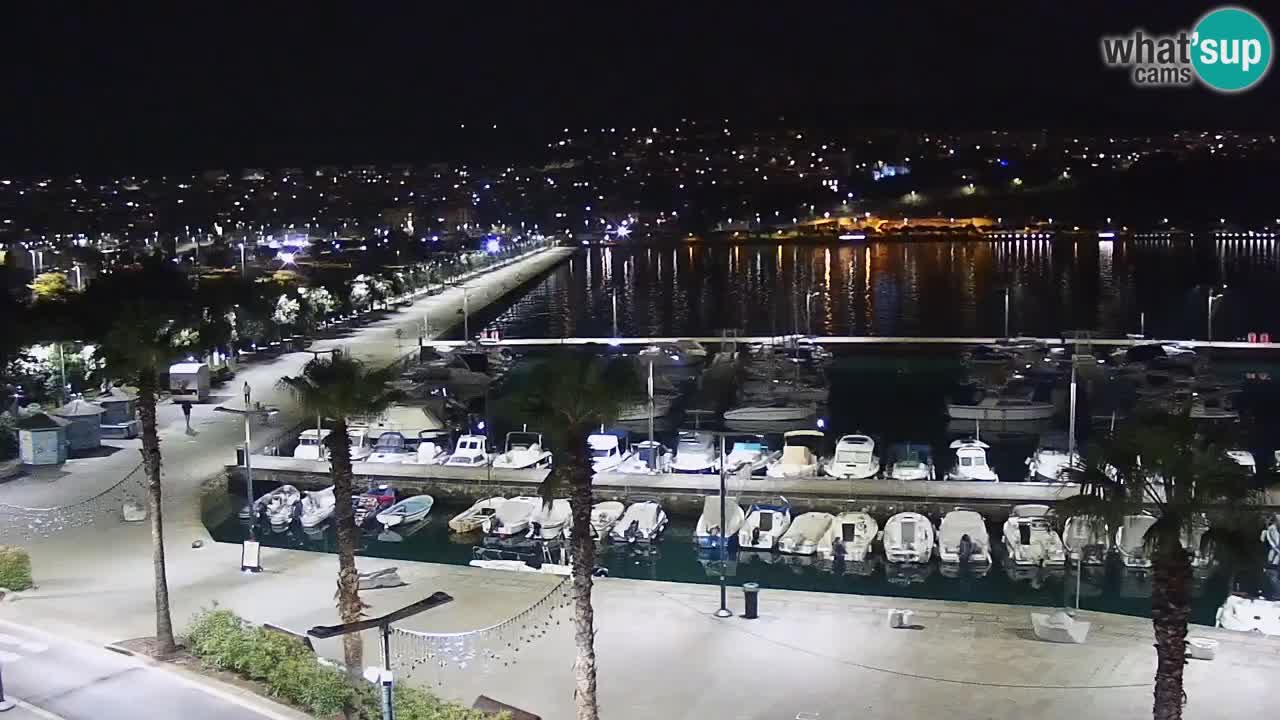 Webcam Koper – Panorama des Jachthafens und der Promenade vom Hotel Grand Koper